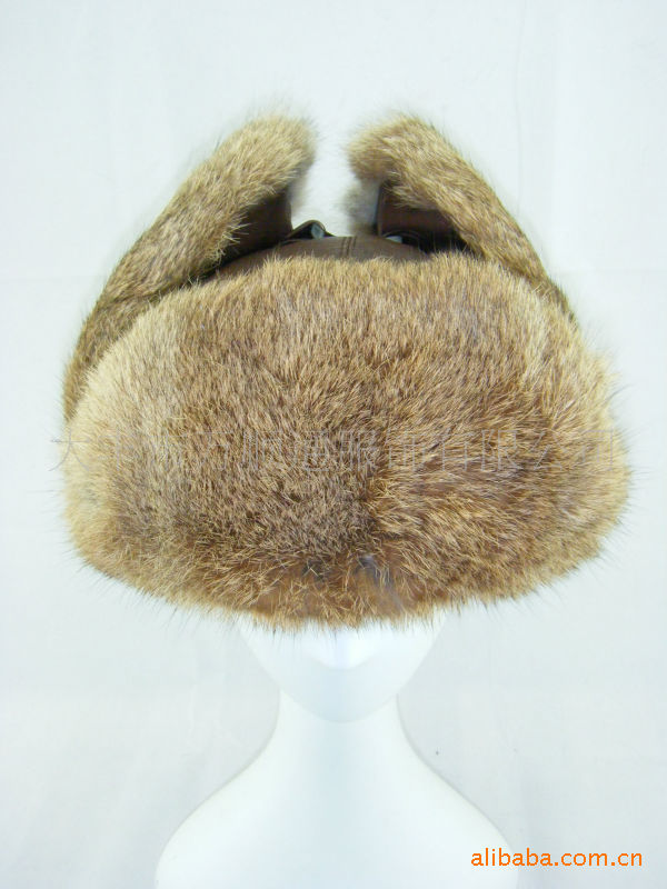 高档表面真羊皮里面真兔皮帽子