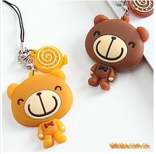 mb051日韩挂件/可爱卡通情侣款挂件/巧克力熊套装挂件