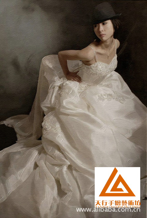 油画婚纱定制,千年之恋,越古越沉淀的爱