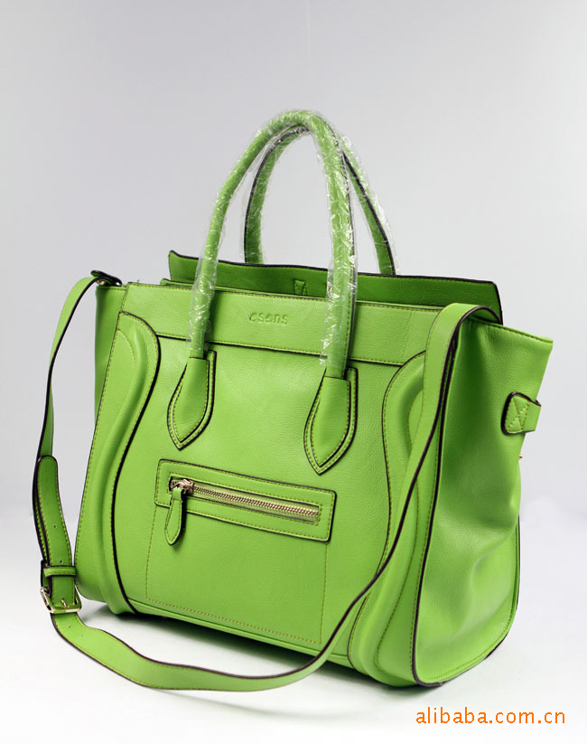 2011新款 韩版时尚 浅绿色 进口pu 商务休闲 手提包单肩包斜挎包