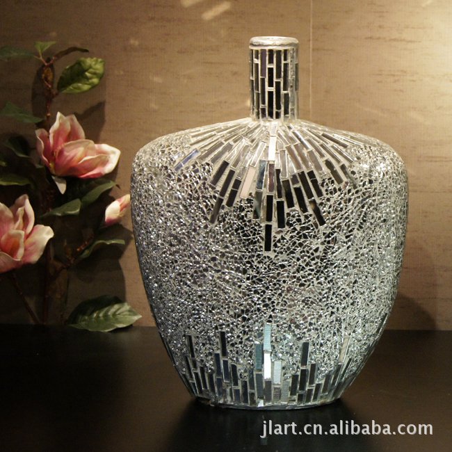 碎玻璃花瓶 创意礼品 家居饰品 时尚简约 专柜正品 装饰摆件_紫砂工艺