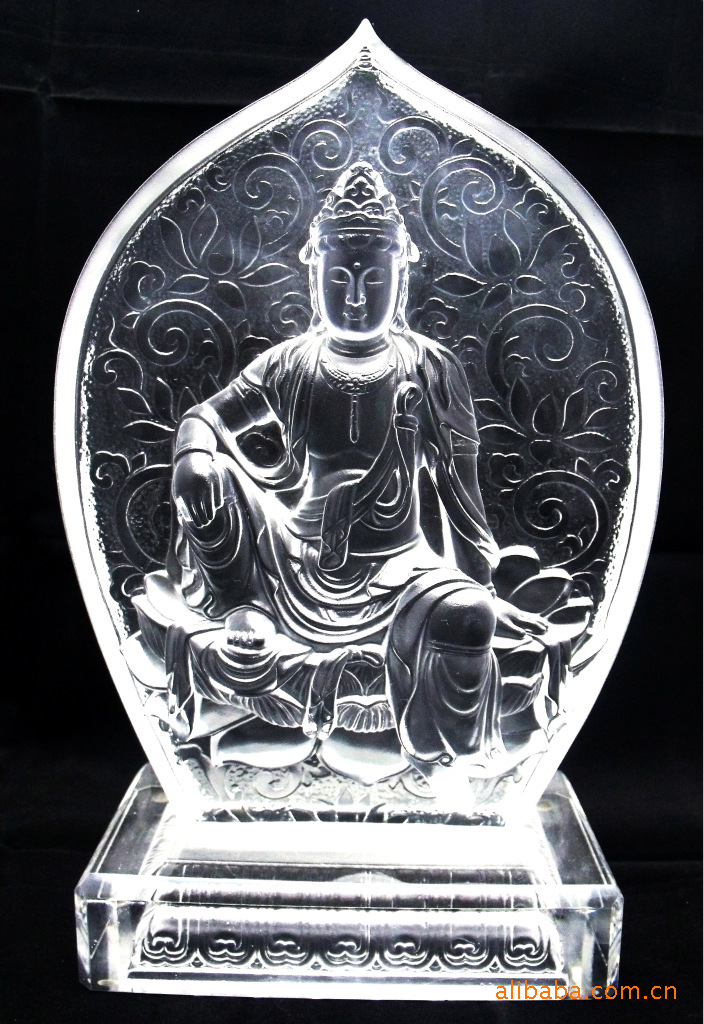 古法琉璃佛琉璃工艺摆件莲花大佛