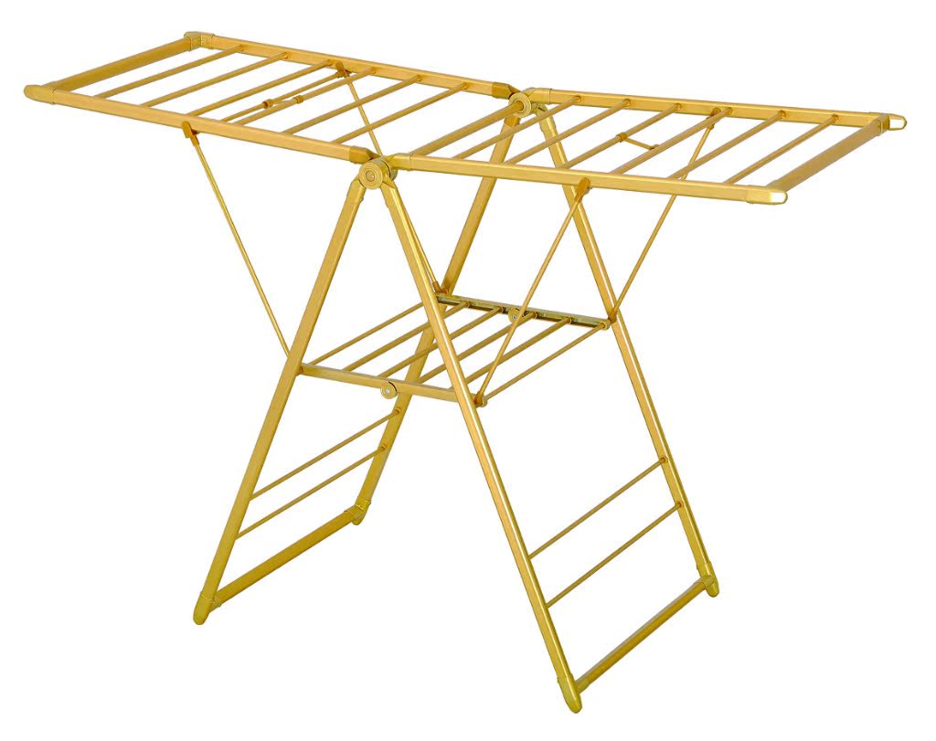 永康批发航空铝镁合金折叠晒衣架 晾衣架 折叠翼型衣架09