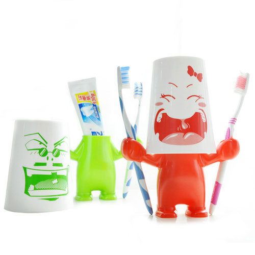 akscy 艾可思创意用品 爱情大力士牙刷架-开心果