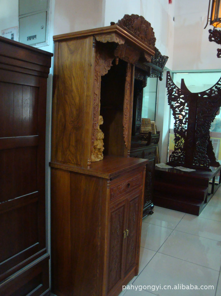 华洋工艺,东阳木雕,佛龛,立式神台,花梨神龛