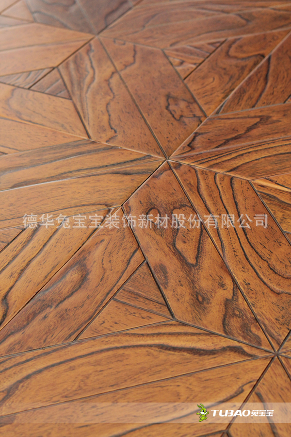供应兔宝宝实木复合地板拼花系列tbp801榆木