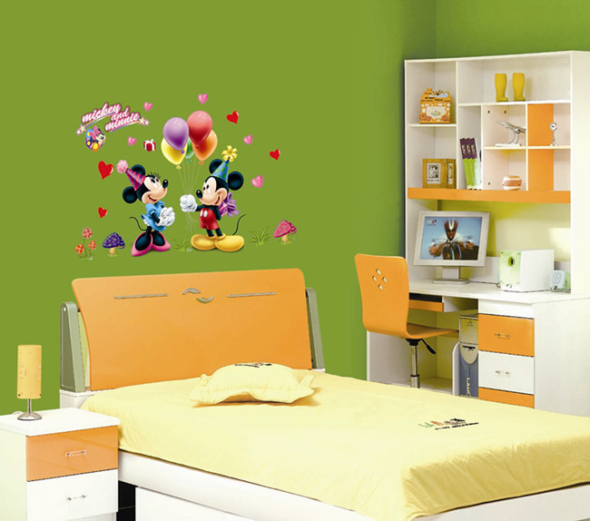 米奇micky 儿童房卡通装饰幼儿教室卧室可移除背景墙贴 ay602