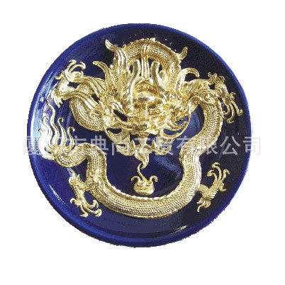 漆线雕8寸红盘万年红金箔红釉国宾礼品可混批