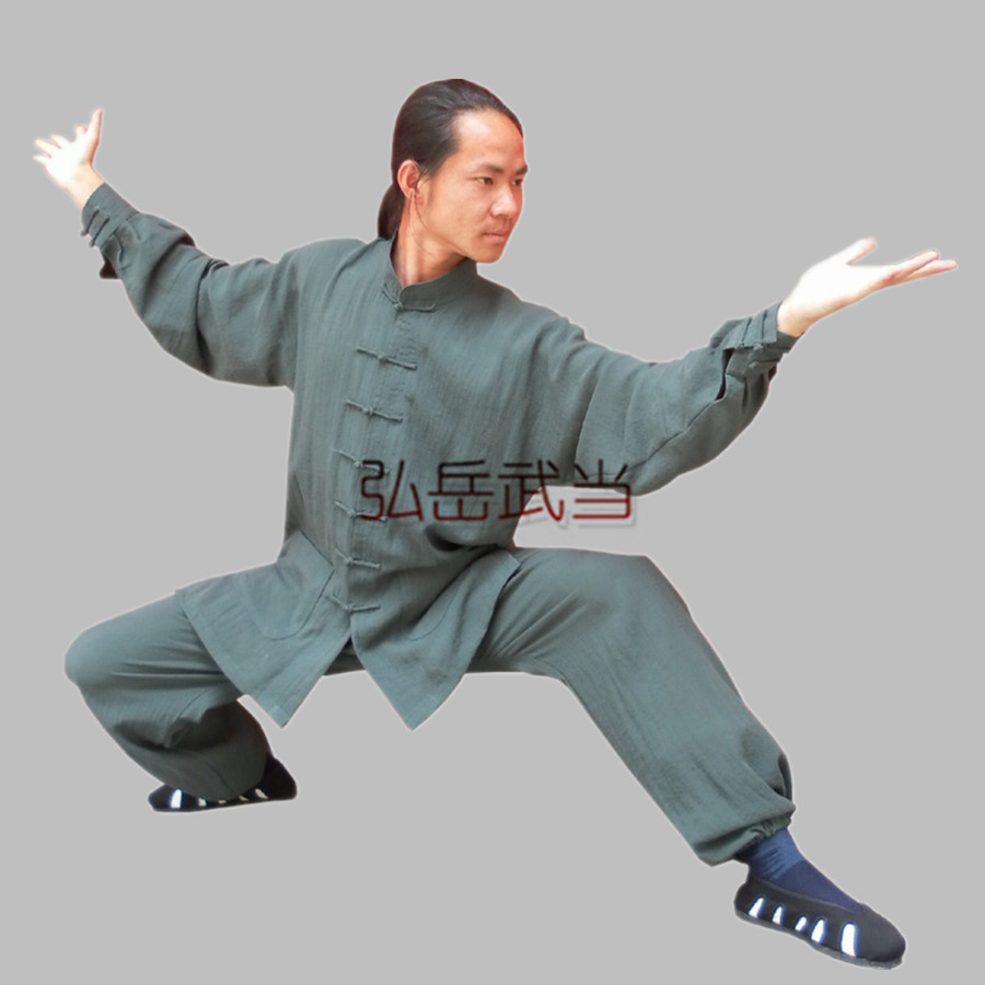 弘岳武当道服批发|酒红色亚麻武当太极服练功服男女款式|武当道服