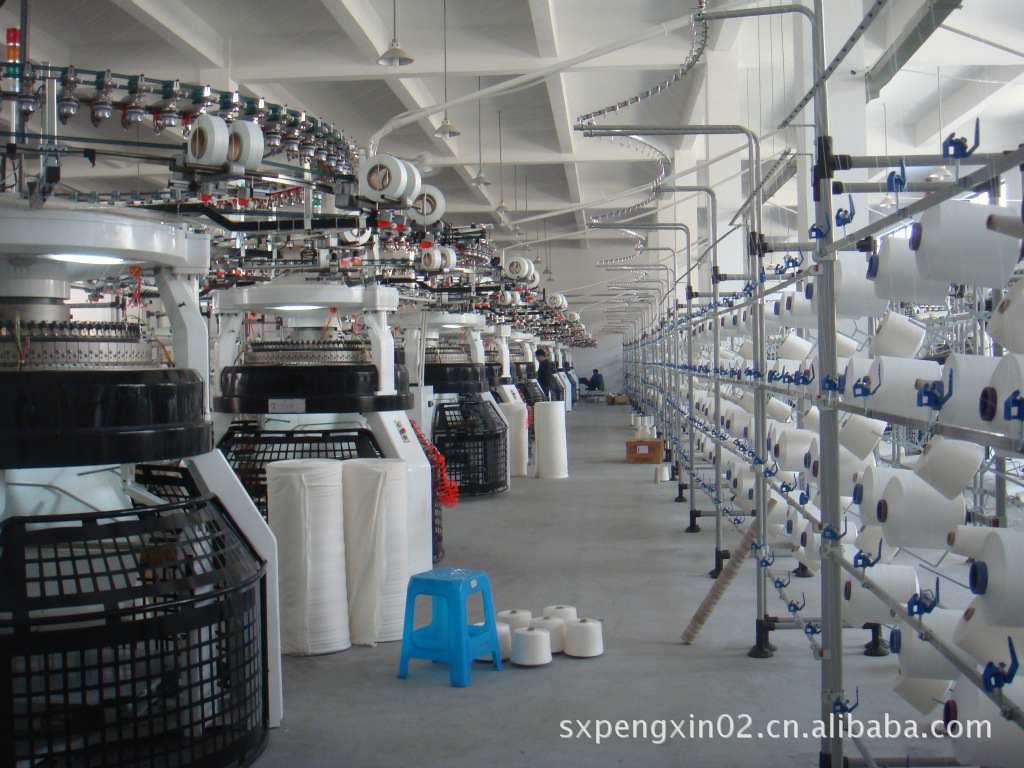 34寸,38寸圆编机专业生产tr,tc,锦棉,全棉,全涤等各种成分高档针织