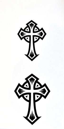 tz007十字架纹身贴颈部纹身贴