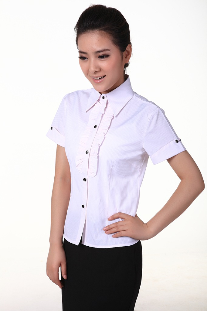半袖女衬衣夏装职业装 女装办公女士短袖衬衫 工装工作服