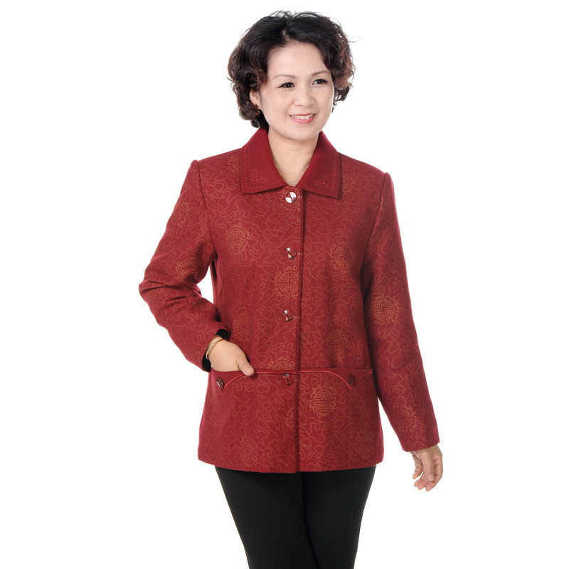 支持混批秋款中老年女装休闲韩版外套女士翻领外套风衣气质妈妈装图片