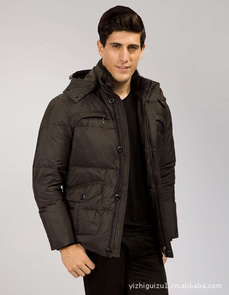冬季男装 龙舟宝马男士羽绒服 可拆卸帽带毛领外套968856两色入