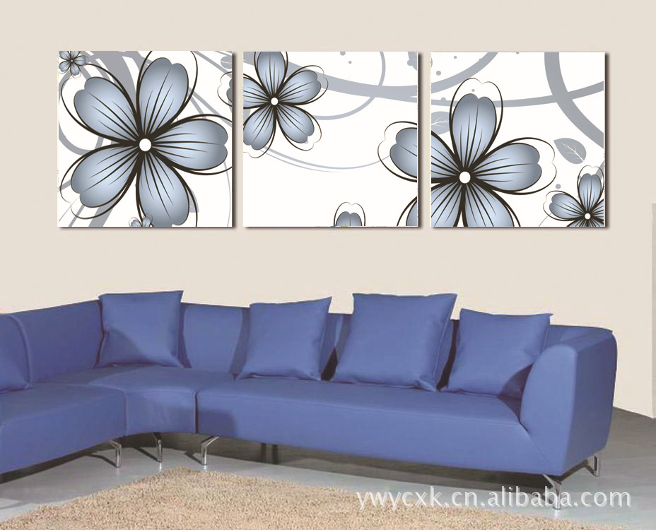 供应高档布纹膜无框画 义乌厂家直销