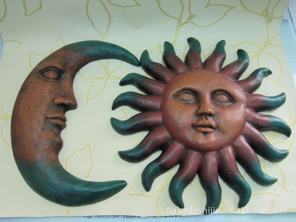 树脂工艺品(树脂太阳神/月亮神挂件)现代家居摆设