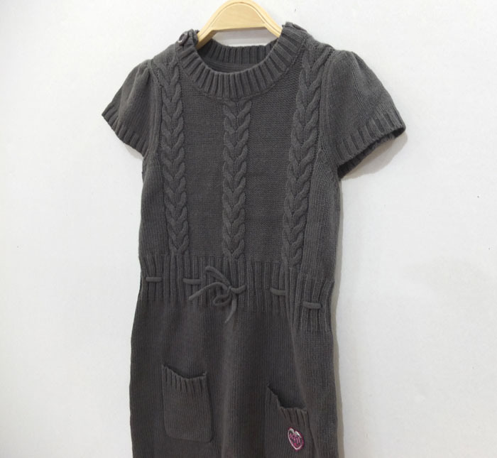 外贸童装批发 mexx原单 女童针织棉线连衣裙 中童毛线