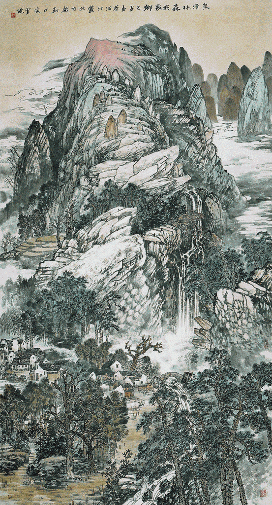 【出售水墨名家张法汀纯手绘山水画 年年秋风今又来】价格,批发,供应