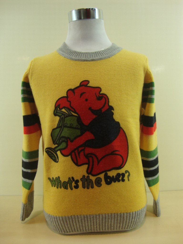 高档数码彩印威尼斯小熊图案,可爱大方,颜色纯正,不起球不变形,穿着