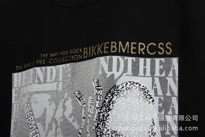 [供应]男装加工 2012秋装 高品质棉t 重工牙刷印花 韩版男式长袖t恤