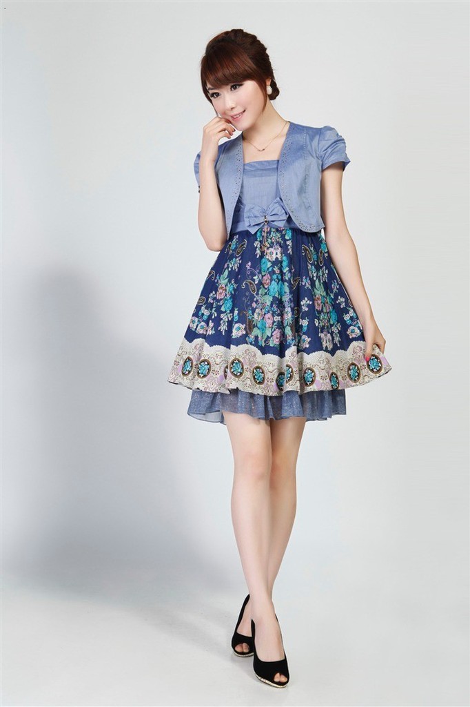 杭派正品2012夏装新款阿依莲风格两件套连衣裙批发