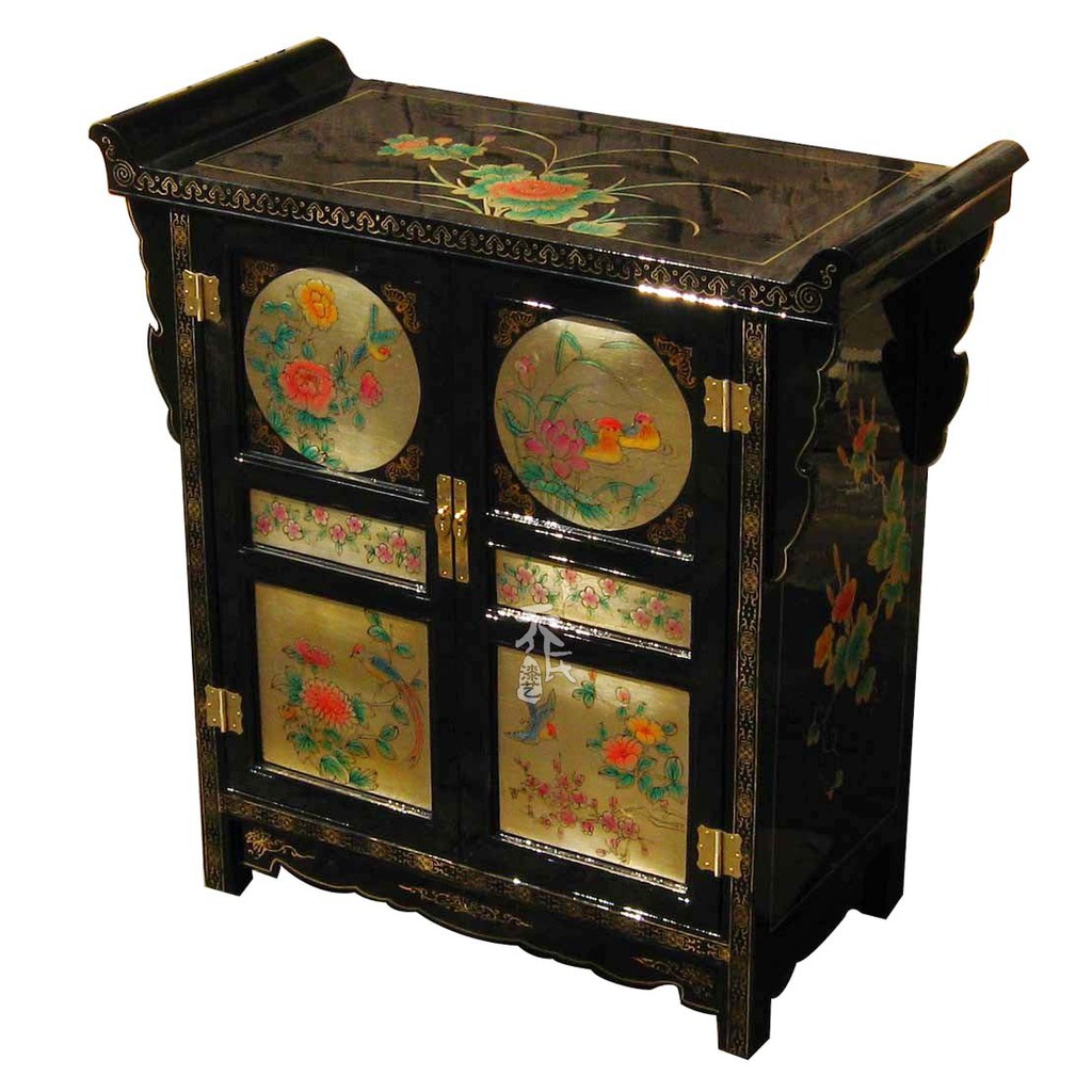平遥推光漆器实木明清仿古中式手绘装饰家具玄关储物柜门厅柜斗柜