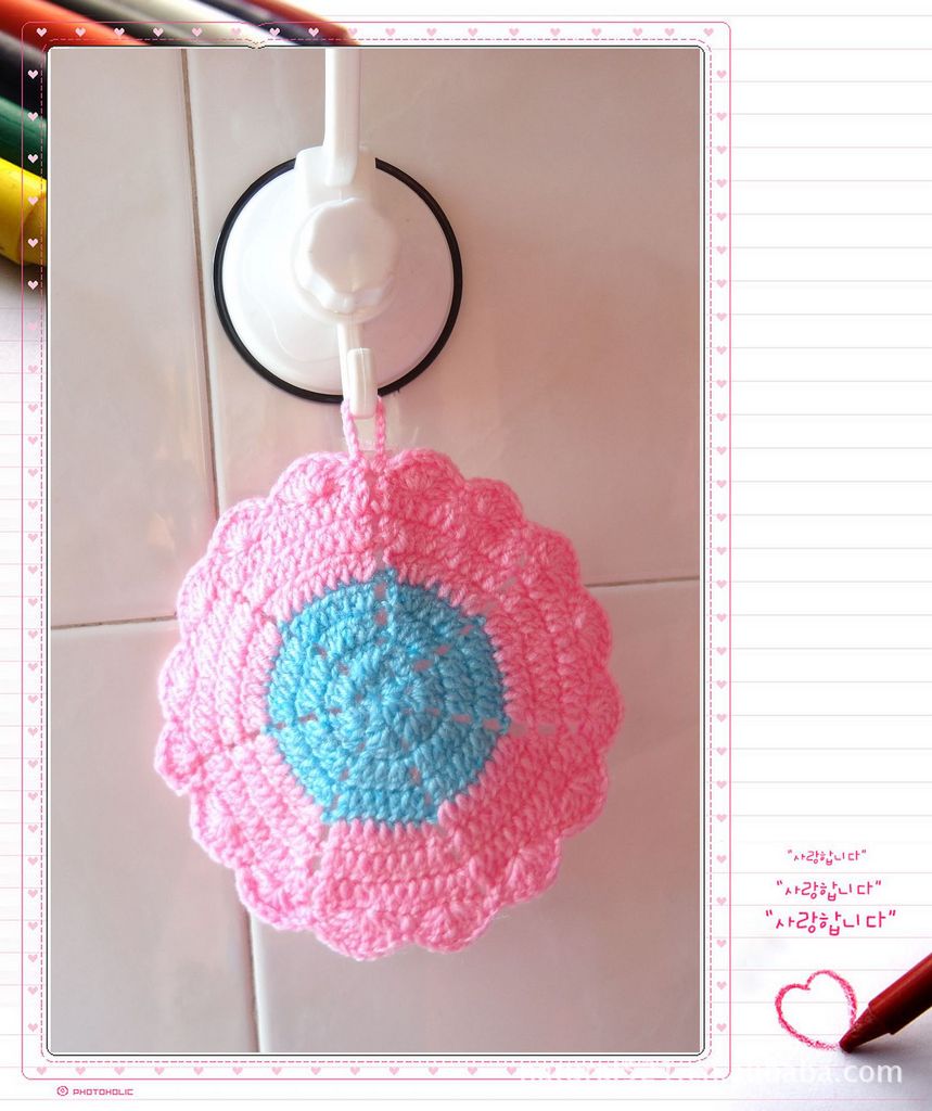 韩式钩花洗碗巾/餐垫/果盘垫/天然环保/精美实用/鲜艳可爱/多功能