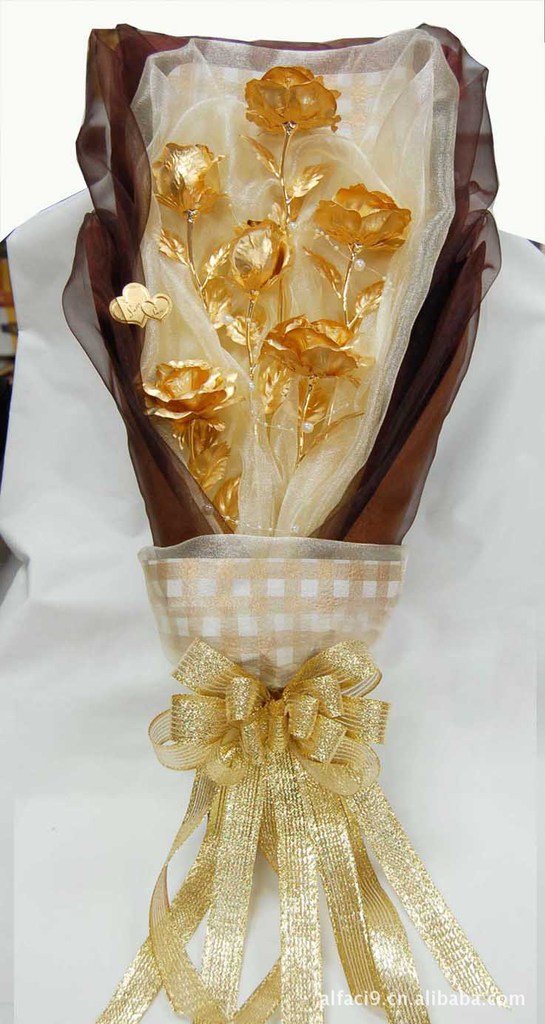 24k金箔玫瑰花,厂家直销玫瑰花,情人节高档礼物,母亲节礼品