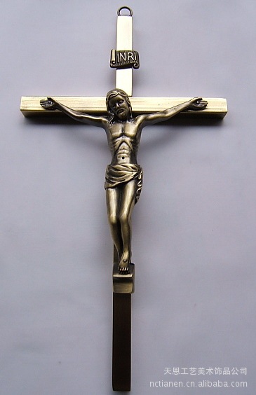 基督教天主教工艺品-天主教圣物原单外贸 壁挂式古铜十字架图片_6