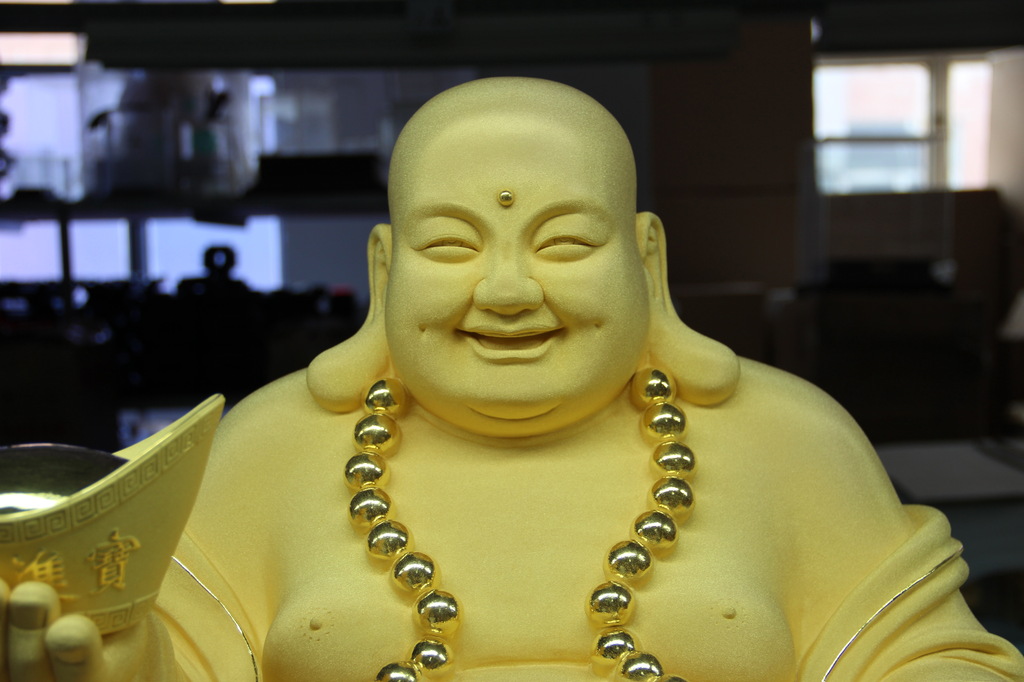 绒沙金弥勒佛 千足铸金黄金摆件弥勒佛 特大弥勒佛f133