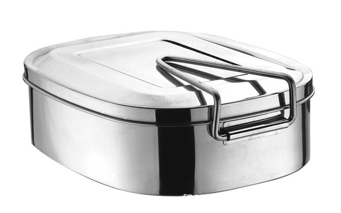 不锈钢方饭盒 加厚饭盒 便当盒 卷边饭盒 多用医用盒