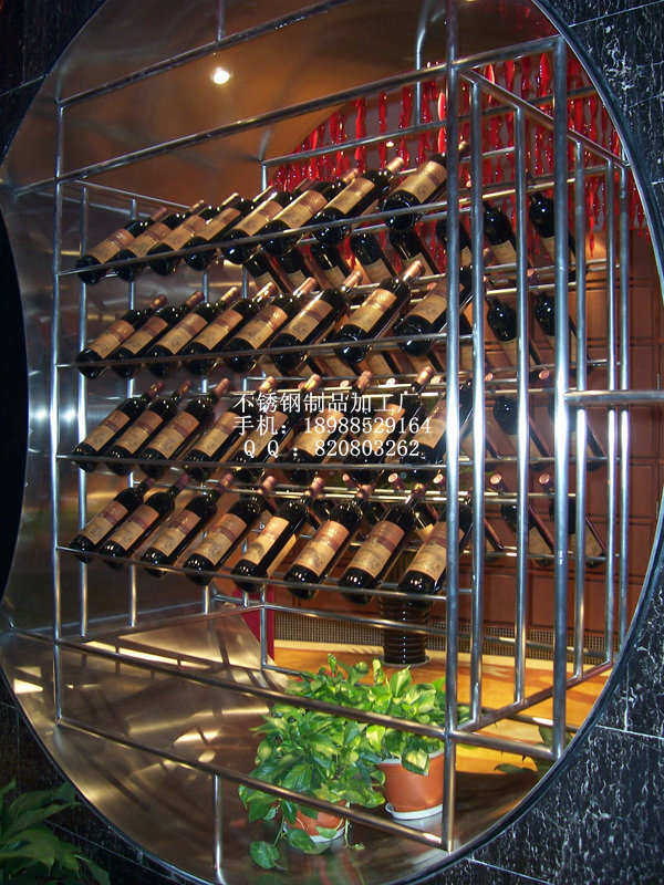 加工不锈钢酒架镀金拉丝不锈钢酒柜红酒不锈钢酒柜厂家直销