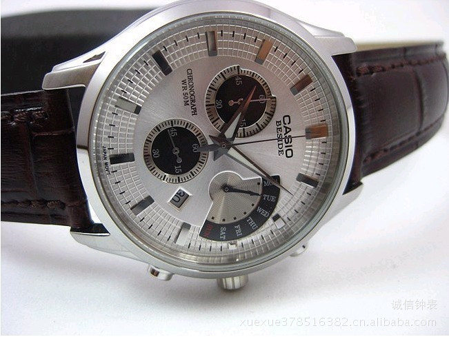 正品特价卡西欧男表商务皮带男表男士手表bem501l7av1av