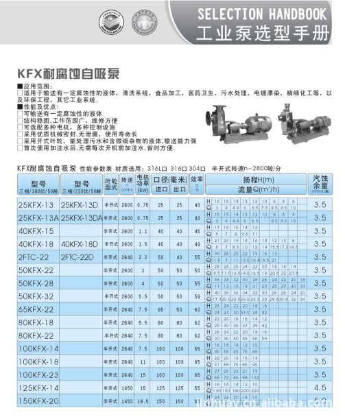 水泵选型参数