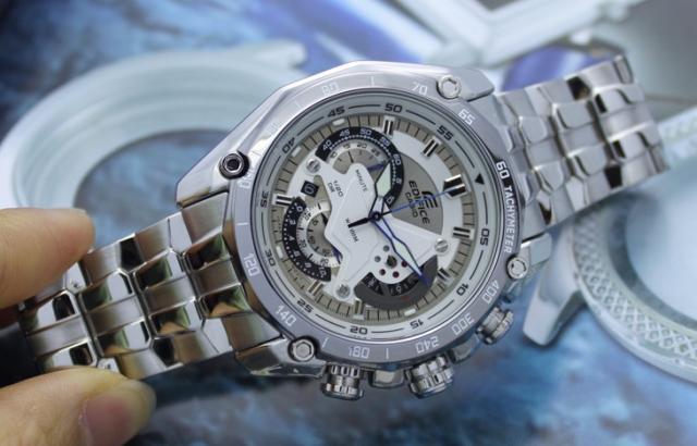 卡西欧男士手表新款立体钢带多功能赛车手表ef550rbsp1av