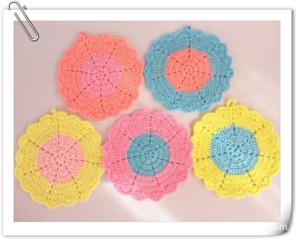 韩式钩花洗碗巾/餐垫/果盘垫/天然环保/精美实用/鲜艳可爱/多功能