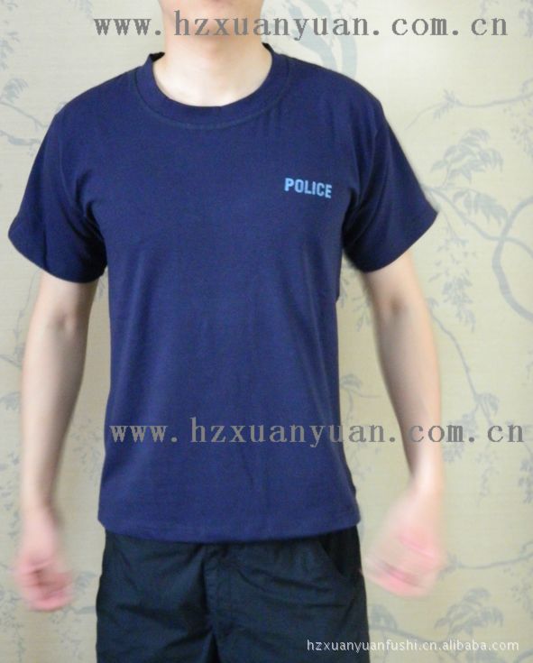 正品纯棉t恤短袖police汗衫莱卡棉短袖内衣体能汗衫作训练服半袖