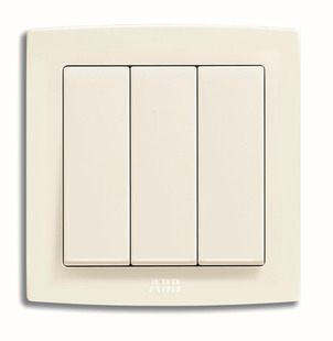 【abb开关】德韵直边/白色/三位双控开关 al107;10080564