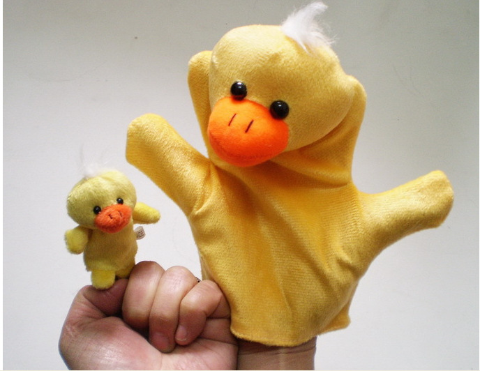 公仔,玩偶,娃娃-鸭子亲子手偶指偶 鸭子大手偶 鸭子小指偶 亲子对话