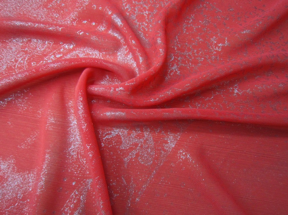 夏季新款面料 雪纺烫银 复古花 热卖花型