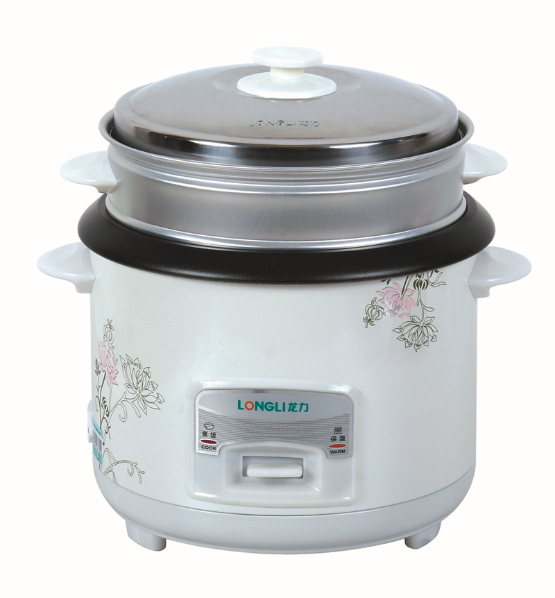 供应龙力电饭锅 连体花不粘 700w 黑晶内胆多功能电饭煲 批发团购