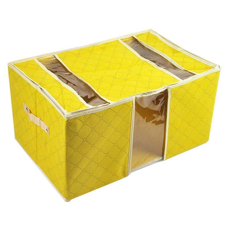 彩色竹炭抗菌带透视窗衣物整理箱/收纳箱 地摊批发货源 新产品