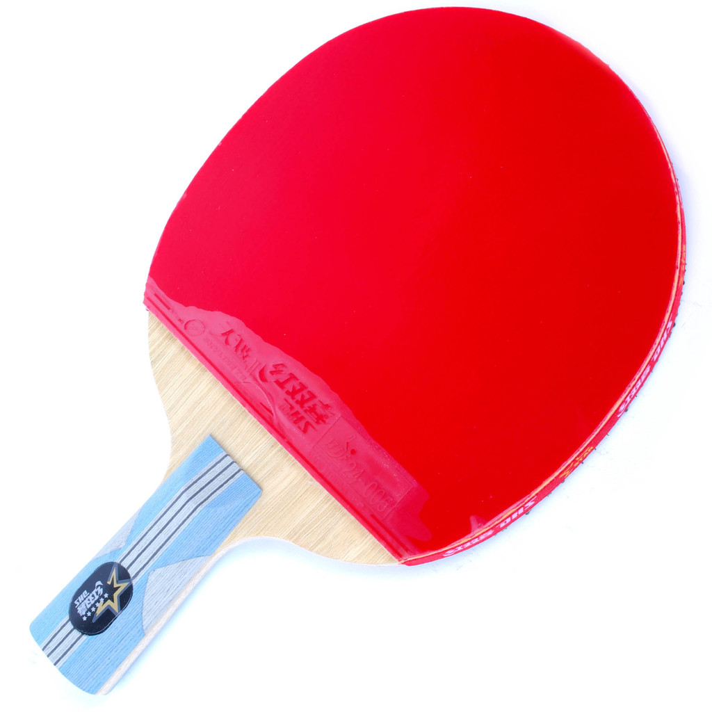 红双喜直拍双面长反胶乒乓球拍全能型金牌进攻6星送拍套x6007