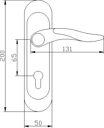 bvc锁具,200mm锌合金中号面板插芯锁,3602-922