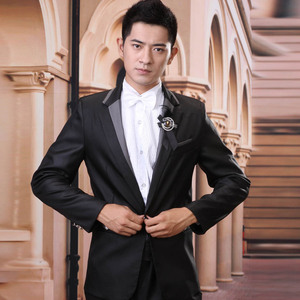 男士结婚礼服黑色