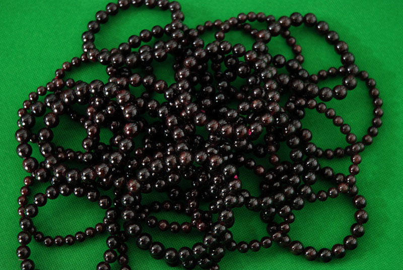 侨熠 天然水晶手链 新款水晶 饰品 罕见黑石榴石手链包邮图片_33