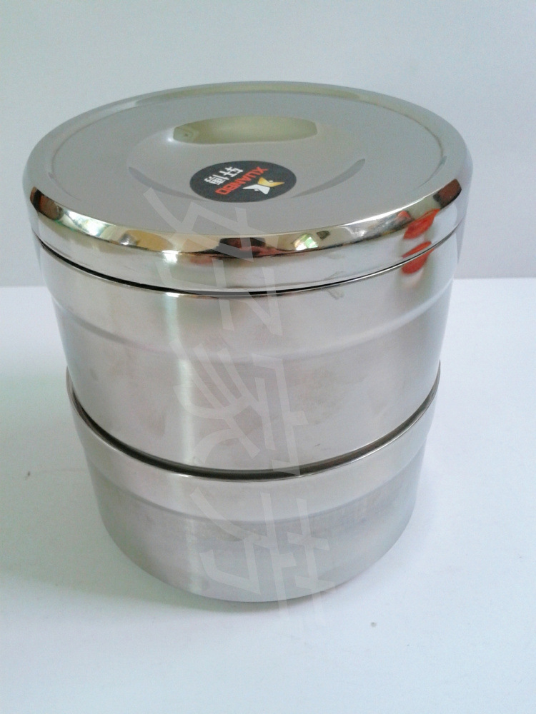 供用彩色不锈钢保温"食美系列"提篮饭盒 二层三层