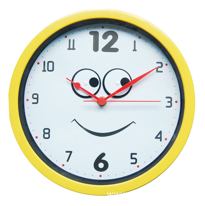 卡通动感笑脸挂钟 创意钟表时尚时钟圆形挂表石英钟