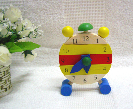 拆装小闹钟 木制拼装玩具 益智婴幼儿教具 时钟模型 家居摆设品
