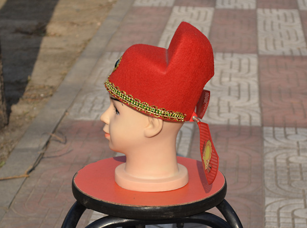 厂家直销乌纱帽(红)/县官帽/七品芝麻官帽/戏剧道具/儿童帽